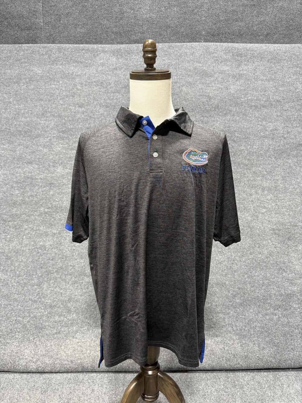 Florida Gators Polo Shirt Mens XL Gray NCAA Football Chiliwear Performance Top